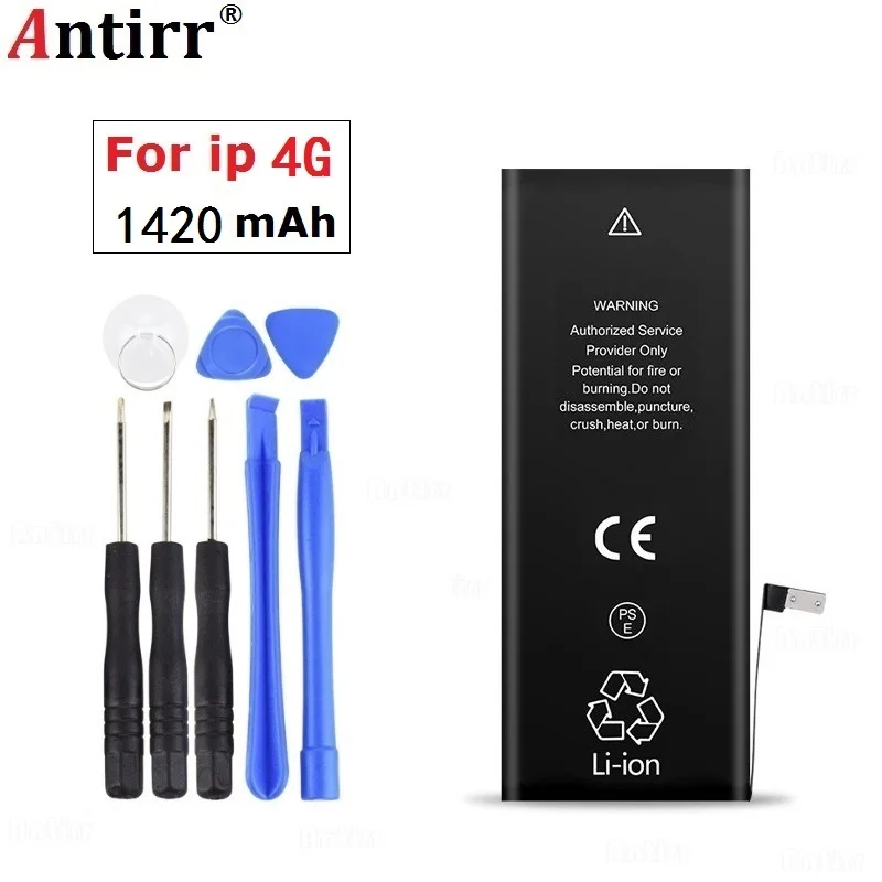 Для iphone 4 4G Аккумулятор 100% новый 1420mah Сменный аккумулятор для 4S с набором
