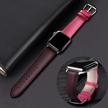 

Brown Leather Loop Strap For Apple Watch 5 4 38mm 40mm Men Leather Watch Band iwatch 5 44mm 42mm Bracelet apple watch 5 4 3 2 1