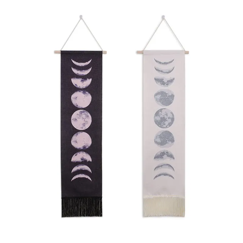

Linen Moon Phases Tapestry Nine Phases Of The Full Growth Cycle Of The Moon Modern Home Wall Art Hanging Decor High Quality