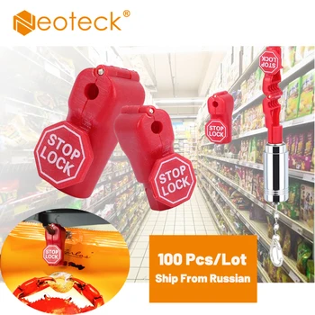 

Neoteck 100 Pcs plastic Security Stop Lock Retail Shop Display Hook Anti Theft Stoplock+ Magnetic Key Detacher
