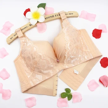 

Fashion Full Cup Thin Underwear Sexy Lace Push Up Bra Adjustable Plus Size Lingerie Bra for Women's Underwear Wireless D E Cup