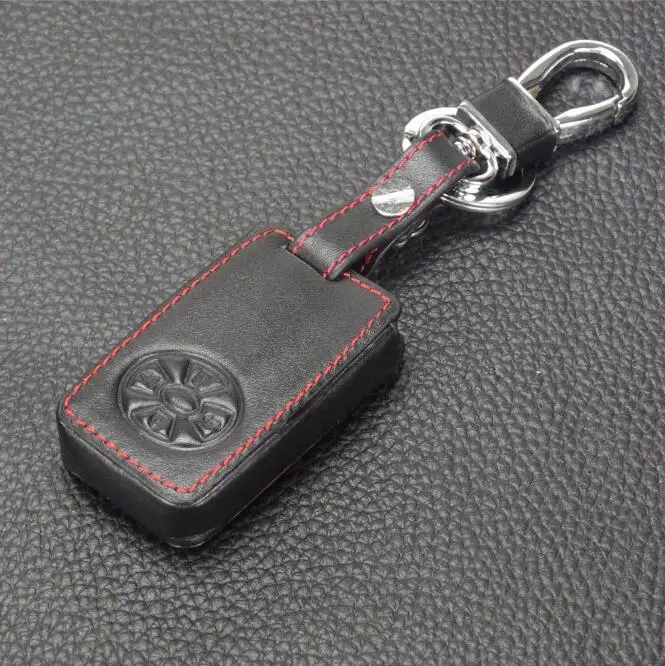 Кожаный чехол для ключей автомобиля для Toyota RAV4 2009 10 2011 RAV 4 Yaris eliz 4 кнопки умный пульт дистанционного управления Fob чехол Брелок защитная сумка - Название цвета: black