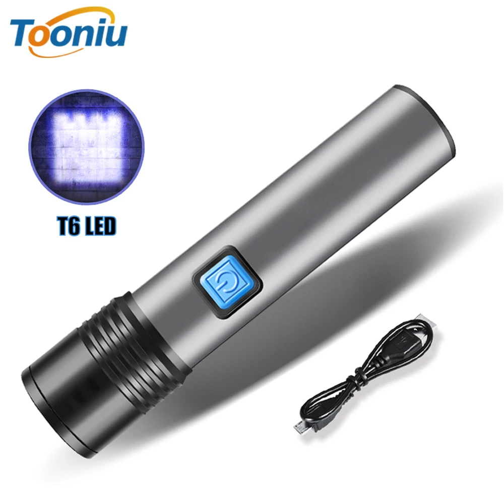 

USB Rechargable Mini LED Flashlight 4 Modes Waterproof Torch Telescopic Zoom Stylish Portable light Suit for Night Lighting