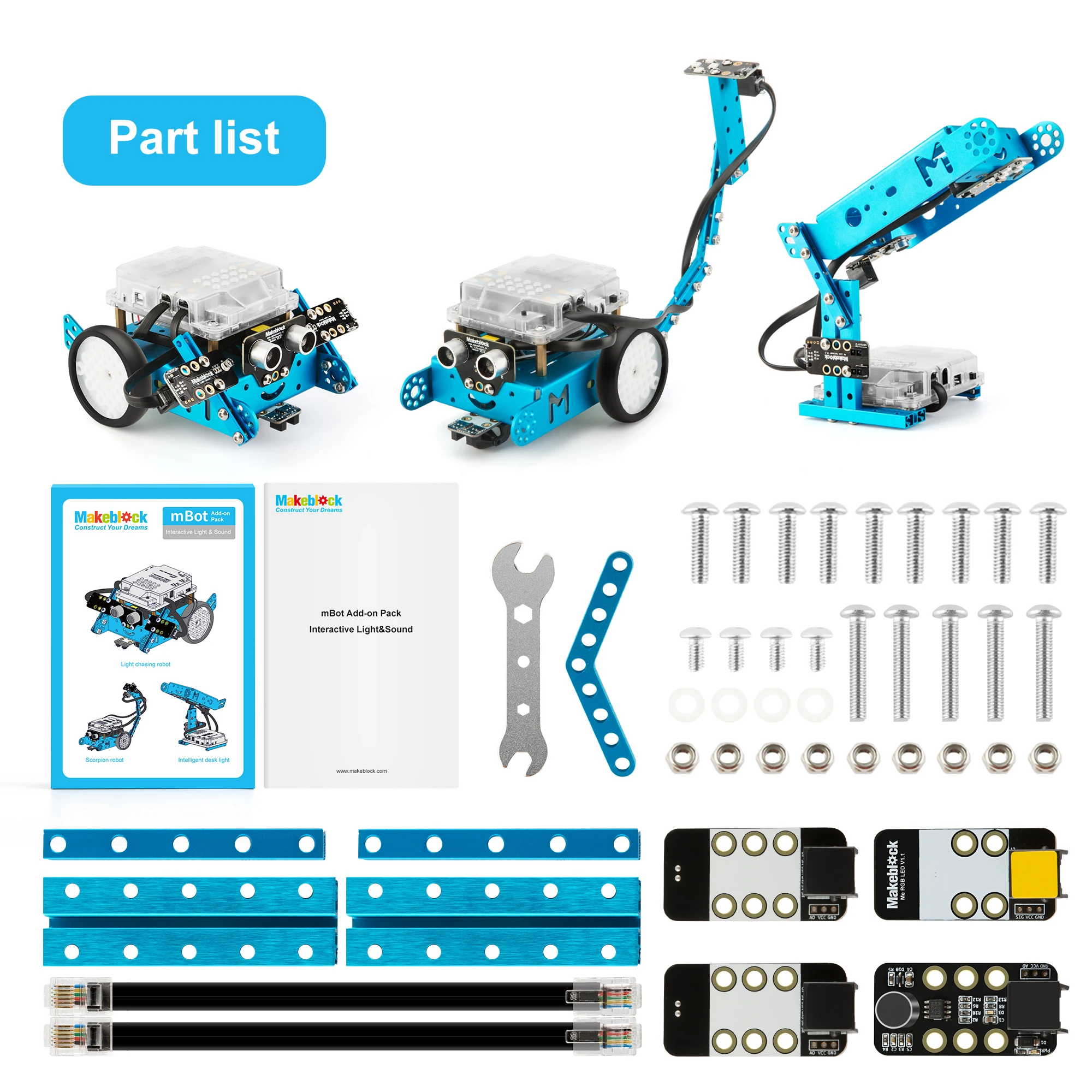 Интерактивный светильник Makeblock & Sound Robot дополнительный набор предназначен для mBot