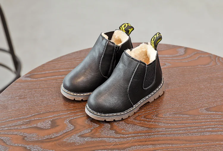 Children Snow Boots 2020 Autumn Winter Cotton Shoes Boys Girls Waterproof Non-slip Ankle Boots Kids Leather Boots Fashion
