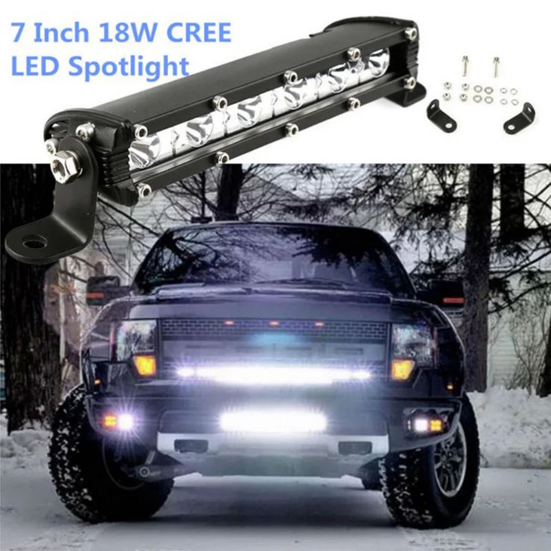 LED Spot Beam Car truck trailer RV styling daily light bar 13" 20" Slim Led bar Offroad headlight 4x4 4WD ATV SUV driving - AliExpress