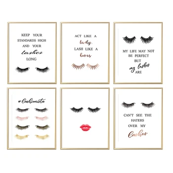 

Fashion Lashes Poster and Print Makeup Canvas Painting Wall Art Picture for Eyelash Business Salon Beauty Studio Decor Gifts