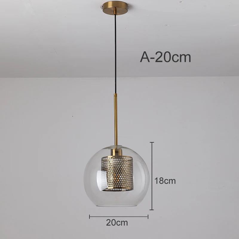 Современный ретро стеклянный подвесной светильник, подвесной светильник для ресторана, подвесной светильник, креативный дизайн, индивидуальность, лестничные светильники - Цвет корпуса: A-20cm