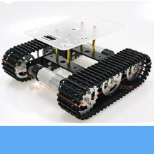 Мини T100 металлический rc Танк шасси комплект умный робот с алюминиевым сплавом колеса бесплатно акриловая панель 9 в 150 об/мин с мотором энкодера DIY