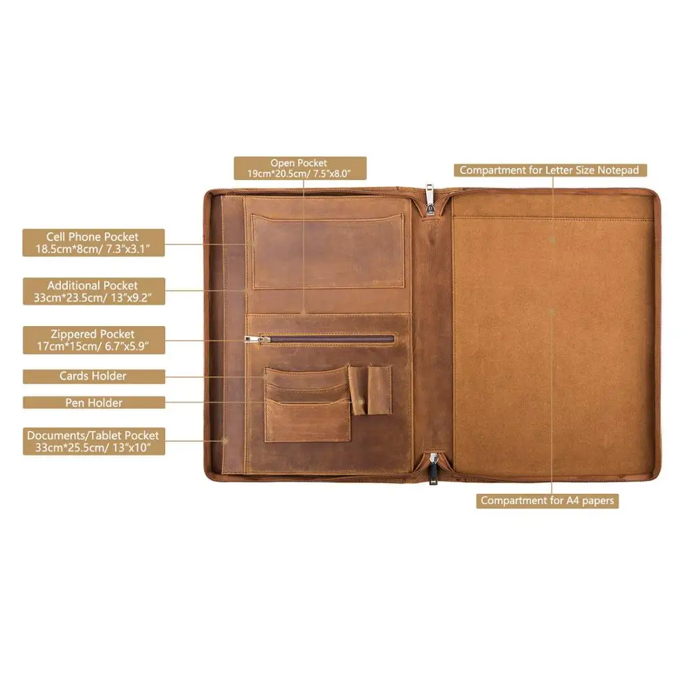 Ручная работа винтажный портфель из натуральной кожи А4 Папка профессиональный