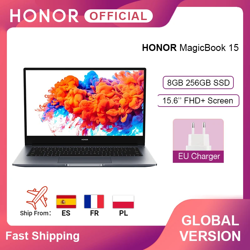 Глобальная версия Huawei Honor MagicBook 15 ноутбук 6 'ɿHD AMD Ryzen 5 3500U 8 Гб 256 ГБ SSD 65 Вт