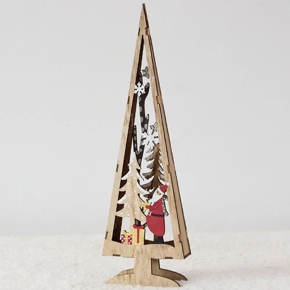 

44.5cm Length Xmas Decor Charm Creative Hollow Decoration Table Ornaments LED Changing Color Openwork Christmas Tree Desk Light