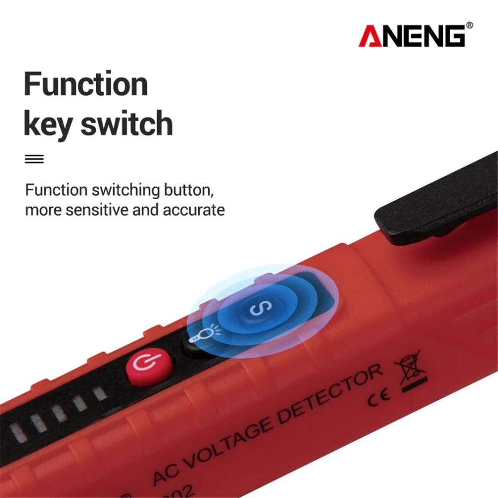 ANENG VD802 Non-Contact AC Voltage Electric Tester Pen Induction Test Pencil With LED Light Electric Detectors Tester 12~1000V