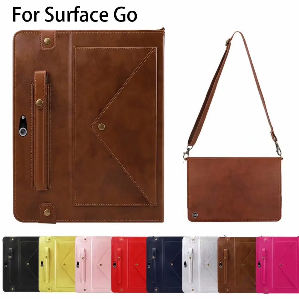 

With Card Slot Case For Microsoft Surface GO 10.1'' PU Leather Stand Cover Tablet Keyboard Protective Sleeve Bag Case