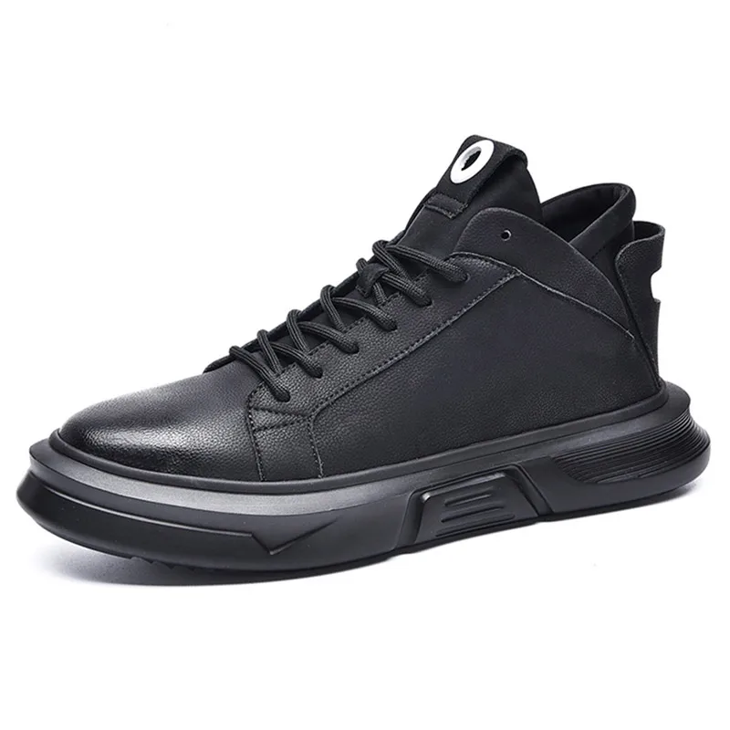 OSCO/ мужские ботинки зимние черные ботинки в Военном Стиле Мужская обувь на шнуровке с круглым носком высокого качества; размеры - Цвет: BJ8881BL