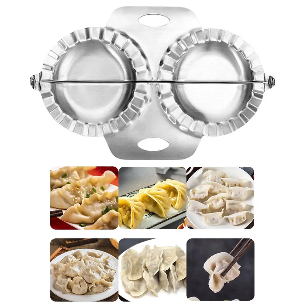 

Dumpling Maker Stainless Steel Dumplings Maker Mold Double Head Ravioli Dumpling Press Wrapper Mold Kitchen Accessories