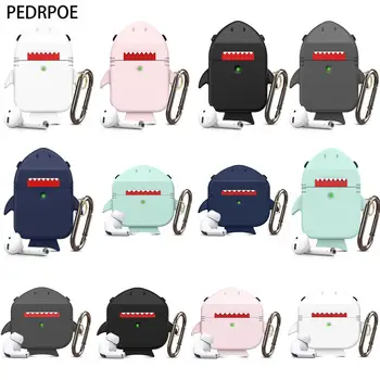 

Cartoon Shark Wireless Bluetooth Earphone Case For Airpods Pro Cute 3D Silicone Headphone Protective Cover for airpods 2 fundas