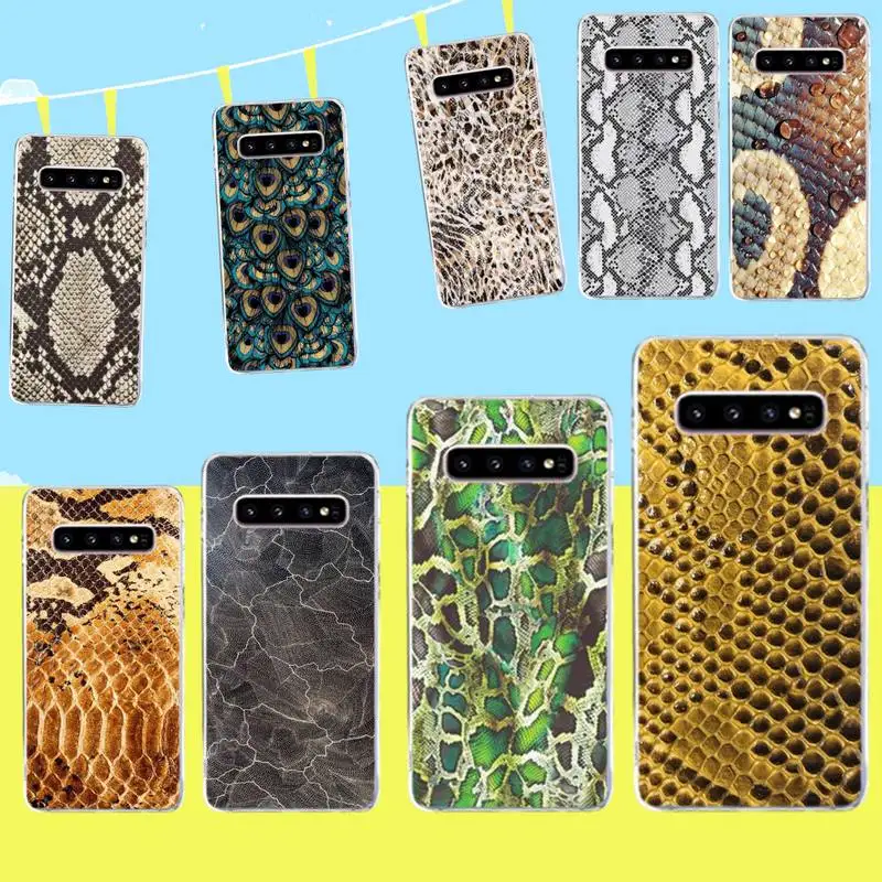 

HPCHCJHM Snake skin texture Soft Silicone TPU Phone Cover for Samsung S9 plus S5 S6 S7 edge S8 S10 plus