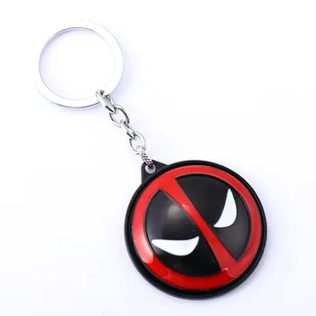 

Marvel Deadpool Keychain Superhero Anime Deadpool Logo Metal Keyrings Car key Chains Holder Pendants Accessories Figure Toys