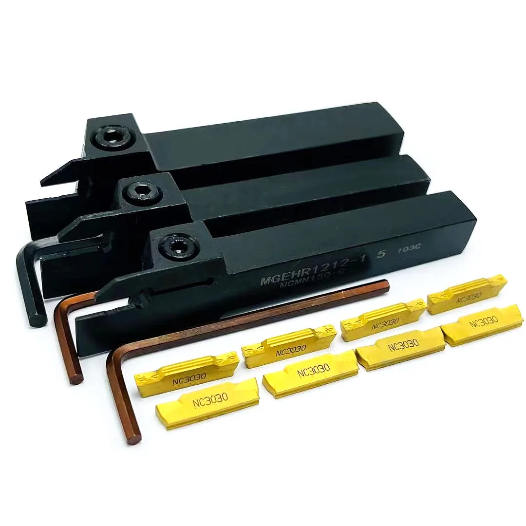 Porte-outil De Rainure MGEHR1212-1.5 Avec Inserts MGMN150 - Pour Tour, Coupe Précise, Tige 12mm - Kit Complet Avec Clé - 3