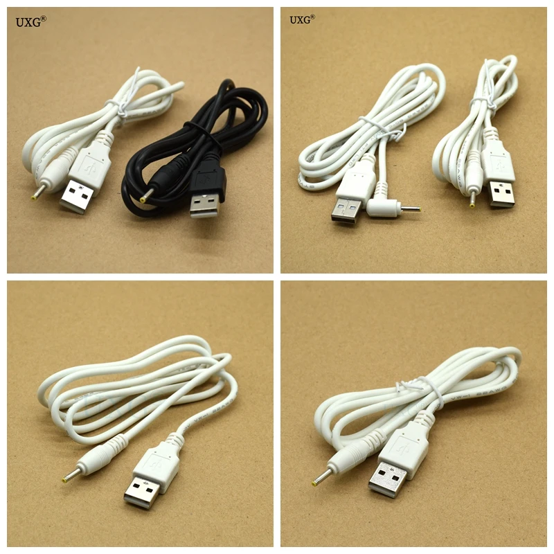 

DC Power Adapter Plug USB Convert To 2.5x0.7mm 2.5*0.7mm Black Shape Right Angle Jack With Cord Connector Cable 1m White