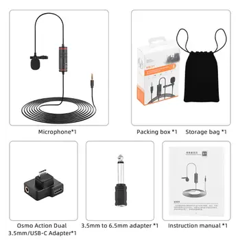 

3.5mm AUX Video Record Lapel Microphone for Phone Mac Vlog Mic for DSLR Camera Camcorder Recorder Long-Distance Lavalier X6HB