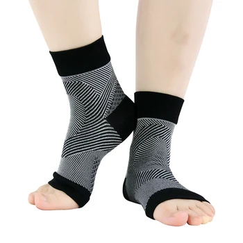 1 paar Sport Ankle Brace Protector Anti-zweet Ademend Compressie Voeten Ondersteuning Wrap Mouwen Protectior Voor Fasciitis Plantaris
