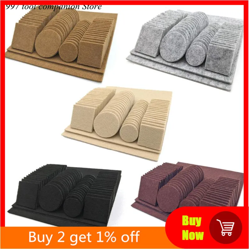 80/130pcs Furniture Chair Table Leg Self Adhesive Felt Wood Floor Protector Pads
