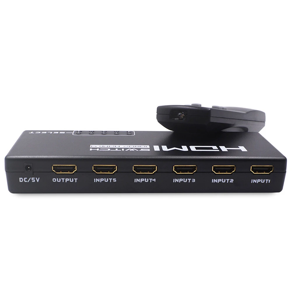5 портов 1080P видео HDMI Выключатель Переключатель Селектор разветвитель для HDTV PS3 DVD STB HDMI Выключатель Переключатель Селектор концентратор адаптер Пульт дистанционного управления