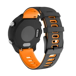 Premium Silicone Smart Watch Band Strap - 20/22mm Adjustable Wristband Bracelet for 22mm Width (Black orange)