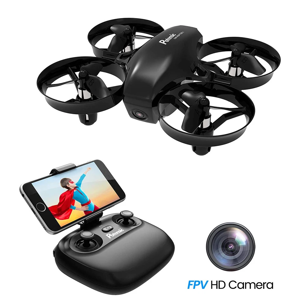 Potencisic-Mini Dron con cámara, WiFi, FPV, modo sin cabeza, 2,4G, RC, Quadcopter, Control remoto, juguetes para niños y principiantes, fácil de volar