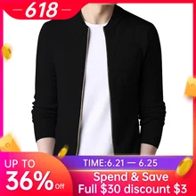Aliexpress - Spring Men’s Sweater Cardigan Solid Long Sleeve Knitted Coat Full Zipper Casual Wool Sweater Tide Slim Male Autumn Clothing