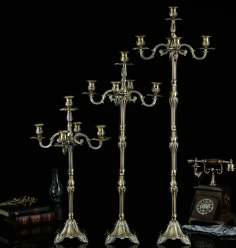 

Moroccan Iron Candle Holder Christmas Table Vintage Art Candlestick Holder Table Five-Head Luxury Mumluk Home Decoration AB50ZT