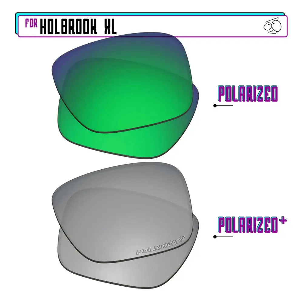 

EZReplace Polarized Replacement Lenses for - Oakley Holbrook XL Sunglasses - SilverP Plus-Green P