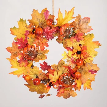 

Christmas Maple Leaf Garland Autumn Pumpkin Home Decorate Thanksgiving
