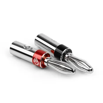 

2pcs Rhodium Plated Banana Plug Speaker Screw Banana Conector HiFi Stereo Adapter 4.0mm Wire Hole Connectors Mixer Audio Jack