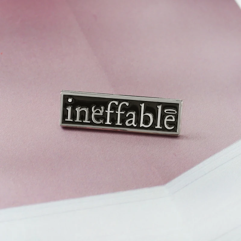 European And American Style Simple Generous Silver Border Ineffable Word Brooches For Cool Guys Lapel Pins Party Decorate | Украшения и