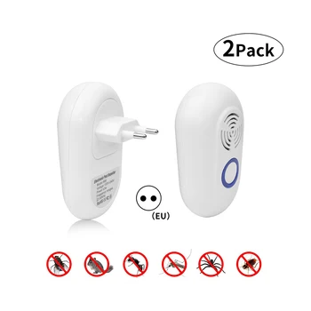 

2Pcs Ultrasonic Mouse Repellent Electronic Pest Repellent Mosquitocockroach Expeller For Bedroom Living Room Office