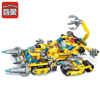 

Enlightenment assembling building blocks engineering car small particles 1408 feng ying chariot eight in one puzzle toy gift