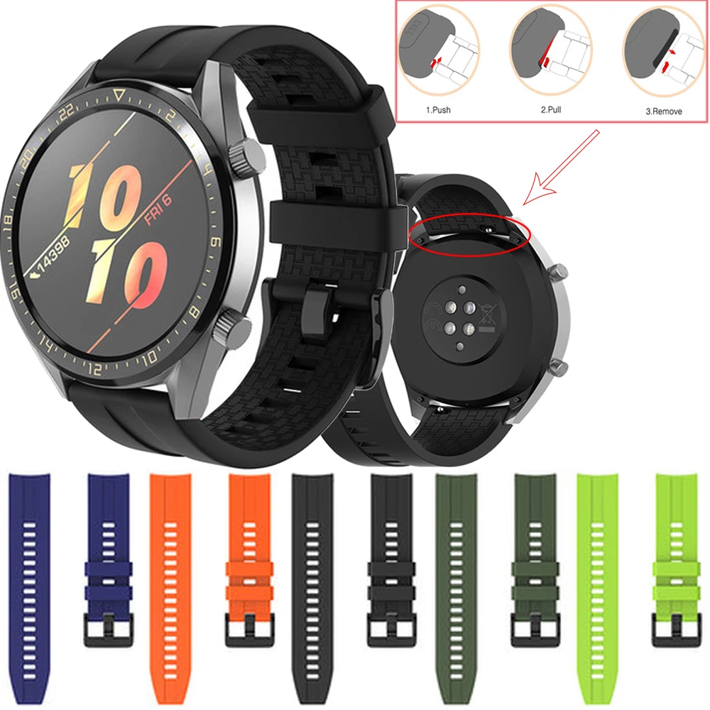 Новый Силиконовый ремешок для часов Huawei GT / GT2 46 мм Amazfit GTR 47 мм/для Stratos браслет