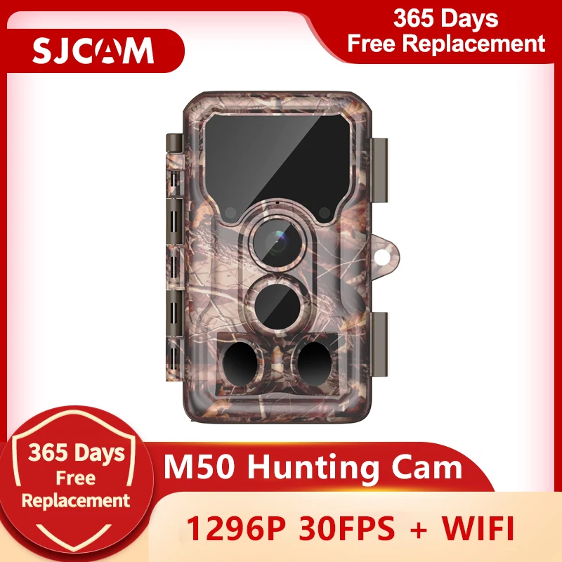 Камера для охоты SJCAM M50 1296P 30FPS 24MP WIFI IP65 водонепроницаемая с экраном 2 33 дюйма Type-C 38