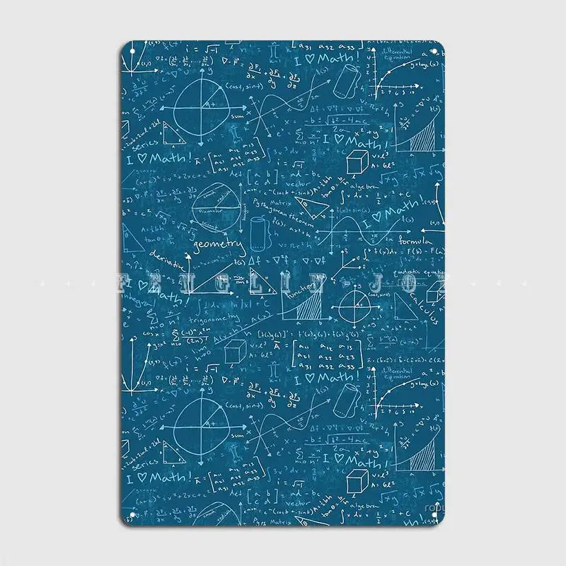 

Math Lessons Metal Sign Cinema Garage Wall Designing Poster Tin Sign Posters