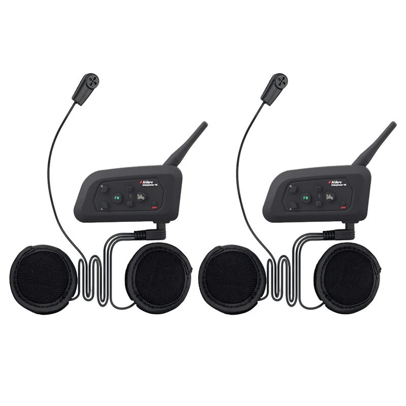2 шт Fodsports V4 Четыре Всадника мотоциклетный водонепроницаемый шлем bluetooth домофон 1200 м Мотор беспроводной BT переговорный с fm-радио - Цвет: 2 soft microphone