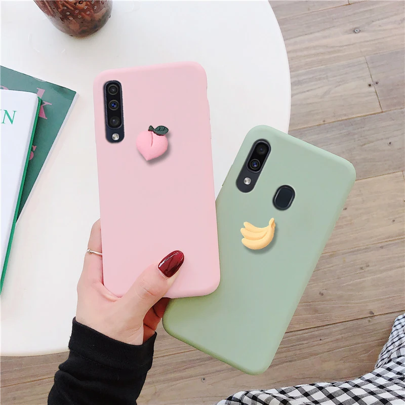 

3D fruit case for Samsung Galaxy A10 A20 A30 A40 A50 A60 A70 A80 M10 M20 M30 M40 A40S A10E A20E cute banana peach grape fundas