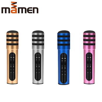 

2019 Fashional Condenser Microphone Speaker Handheld Microphone Palm Mic Music Player Singing Recorder Microphone for Smartphone
