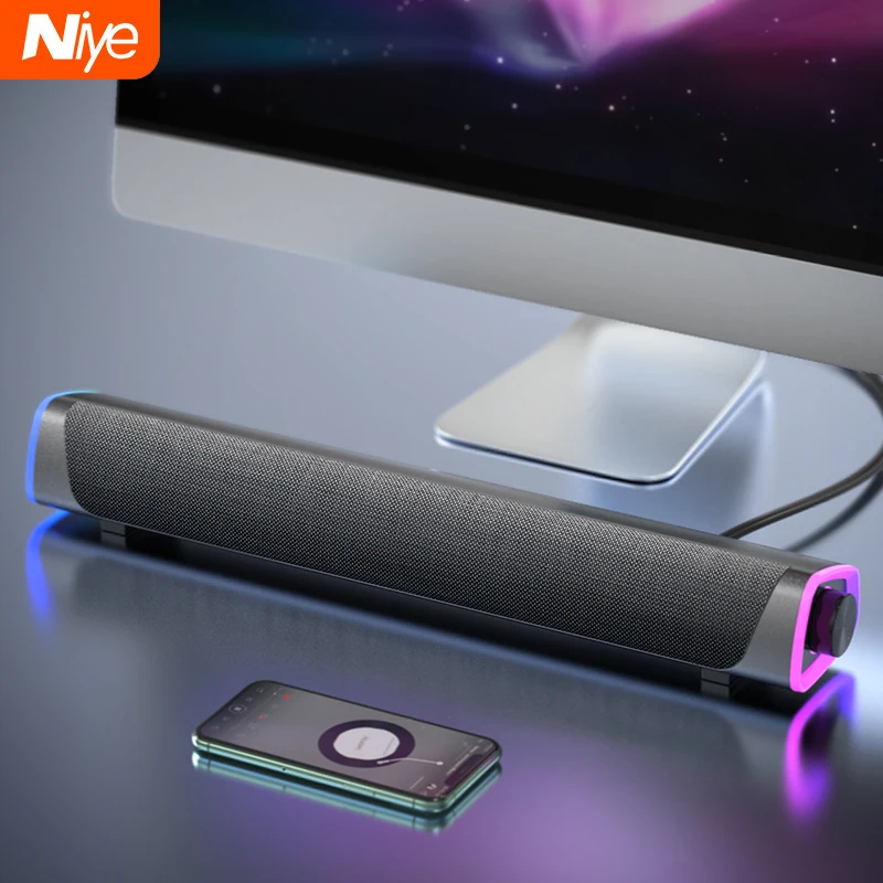 Bluetooth 5.0 Speaker USB Wired Computer Sound bar Stereo Subwoofer Soundbar 3D Home Surround Speakers for PC Theater Aux 3.5mm|Computer Speakers| - AliExpress