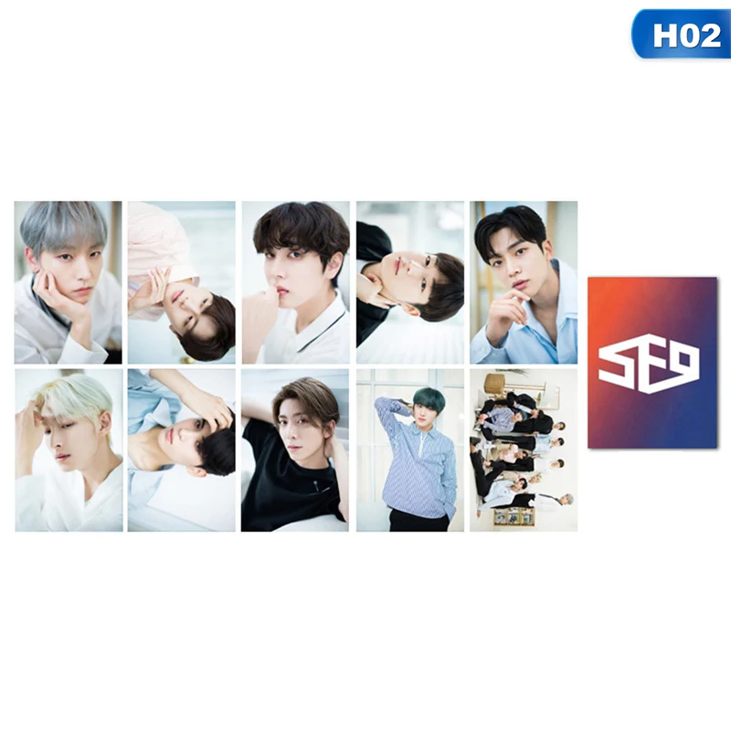 02 Креативный Kpop SF9 об/мин фото Stikcy Card Jae Yoon YOUNG BIN мини 7-й альбом кристальная карточная наклейка Фотокарта наклейка 10 шт./партия - Цвет: 02
