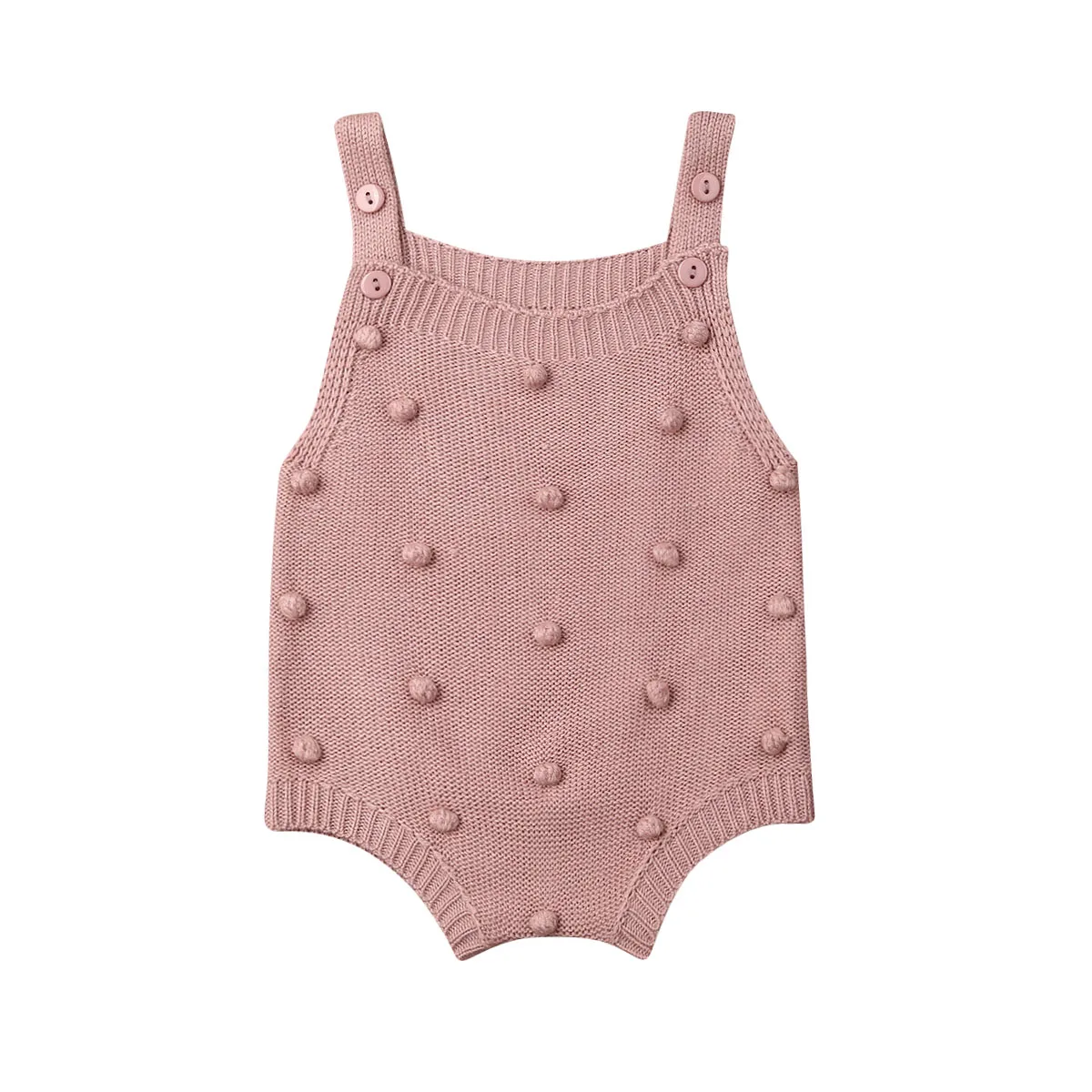 Baby Knitted Rompers Little Balls Sleeveless Jumpsuit Newborn Boys Girls Romper One-piece Outfits Clothes Winter Playsuit 0-18M