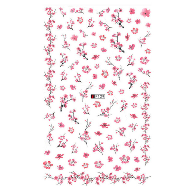 Flowers Butterfly Nail Spring Stickers Red Nail Art Decals Decorations Tips Water Nail Decals Ins Style Ozdoby Do Paznokci