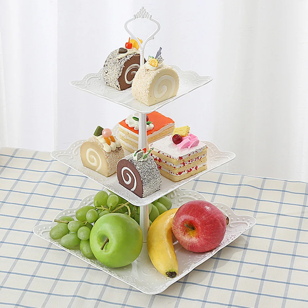 Cake Stands Square Fruits Wedding Party Cake Stand Plates Afternoon Tea 3 Tier Tableware Tcasoluciones Com